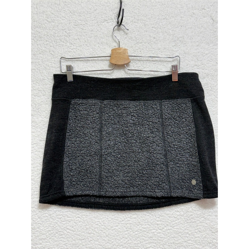 Kuhl Women's Skirt Black Heathered Fleece Lined Athletic Hiking Outdoor Sz L - Picture 2 of 8